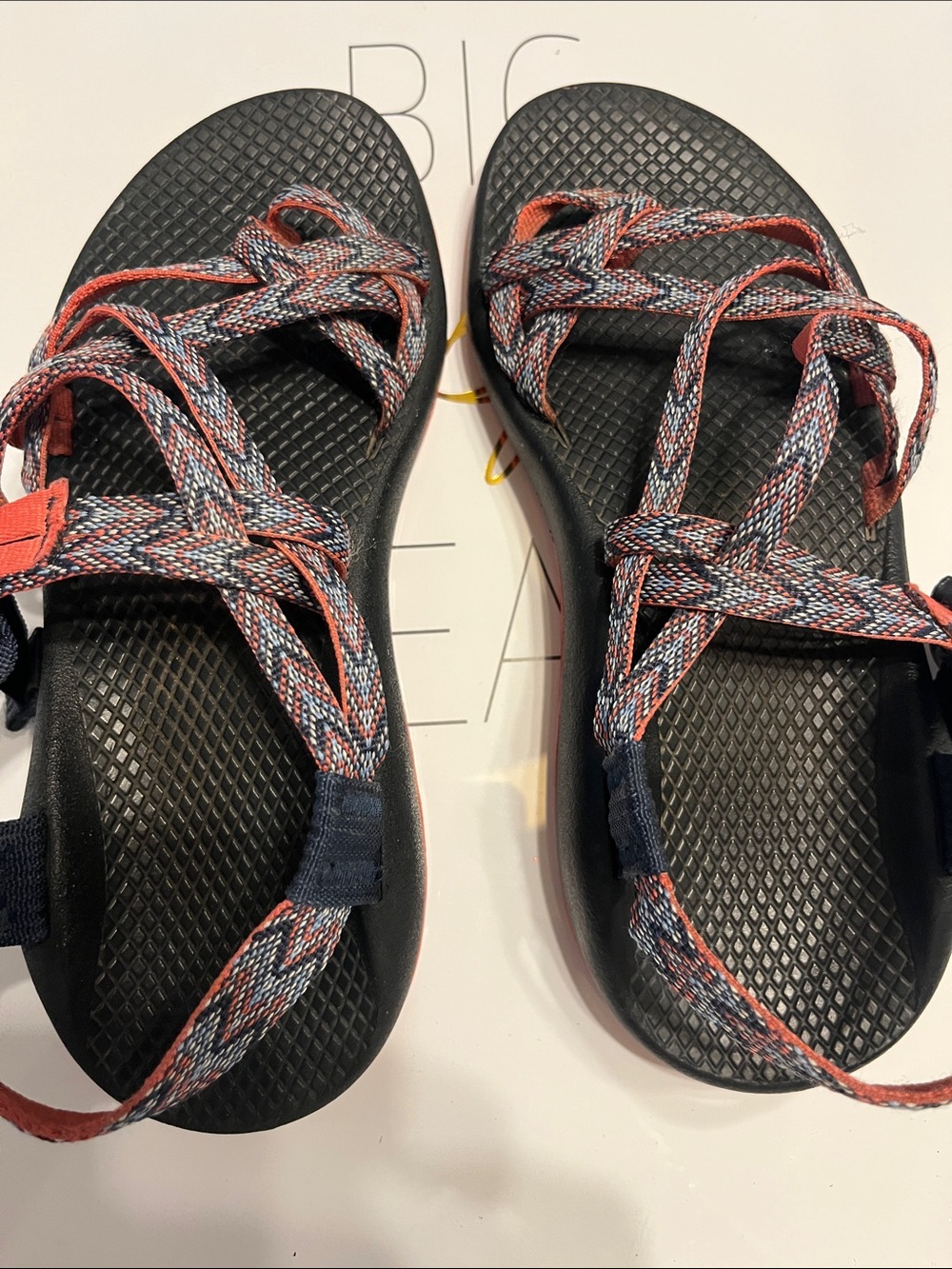 Chaco Women’s Outdoor Sport Sandals - Navy & Coral Braided Straps